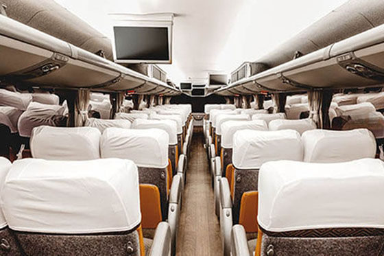 Private bus rentals interior